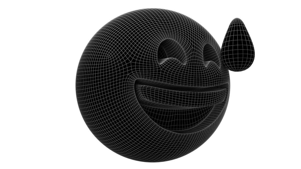 Grinning Face 04 Low-poly 3D model_7