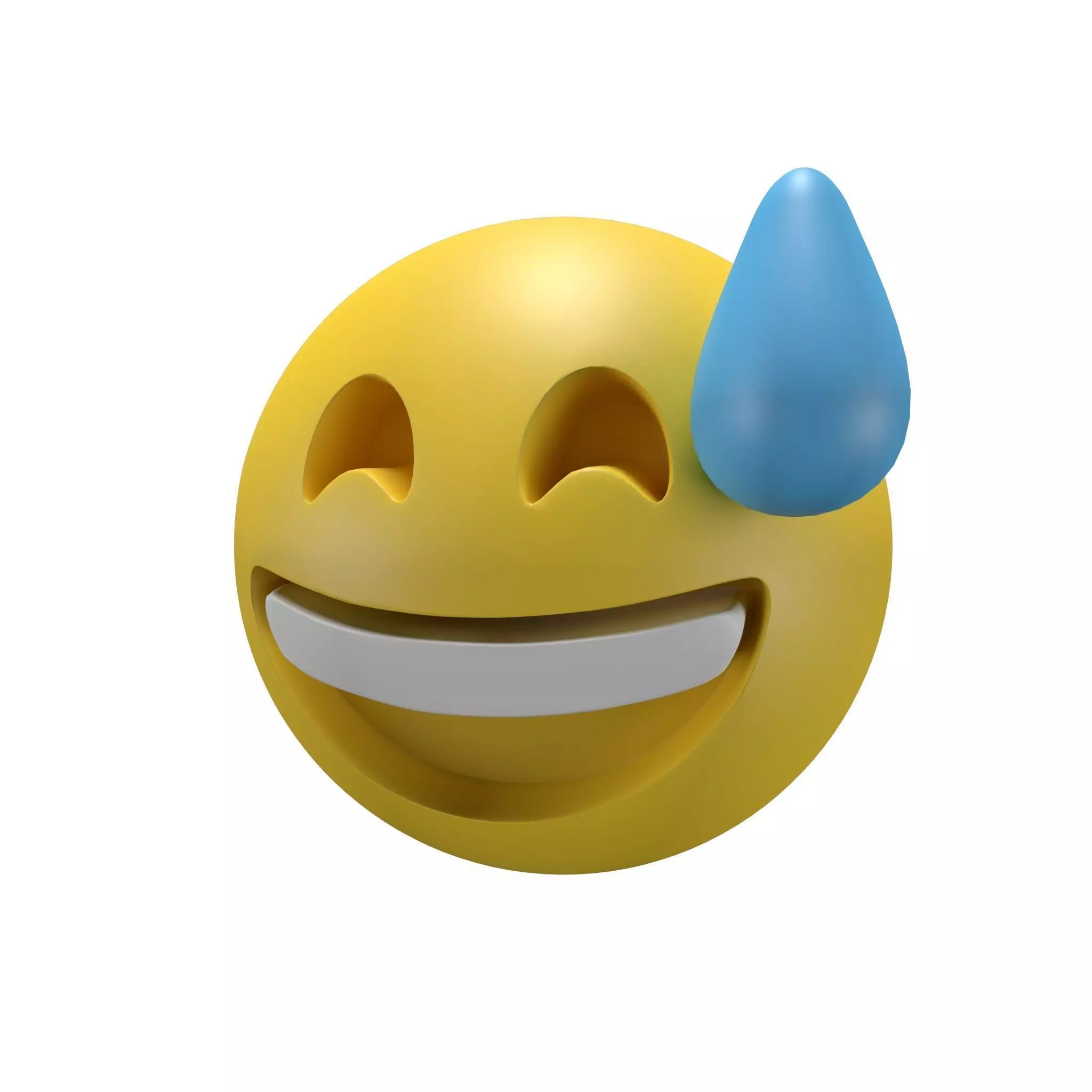 Grinning Face 04 Low-poly 3D model_0