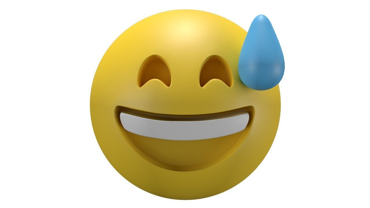 Grinning Face 04 Low-poly 3D model_2