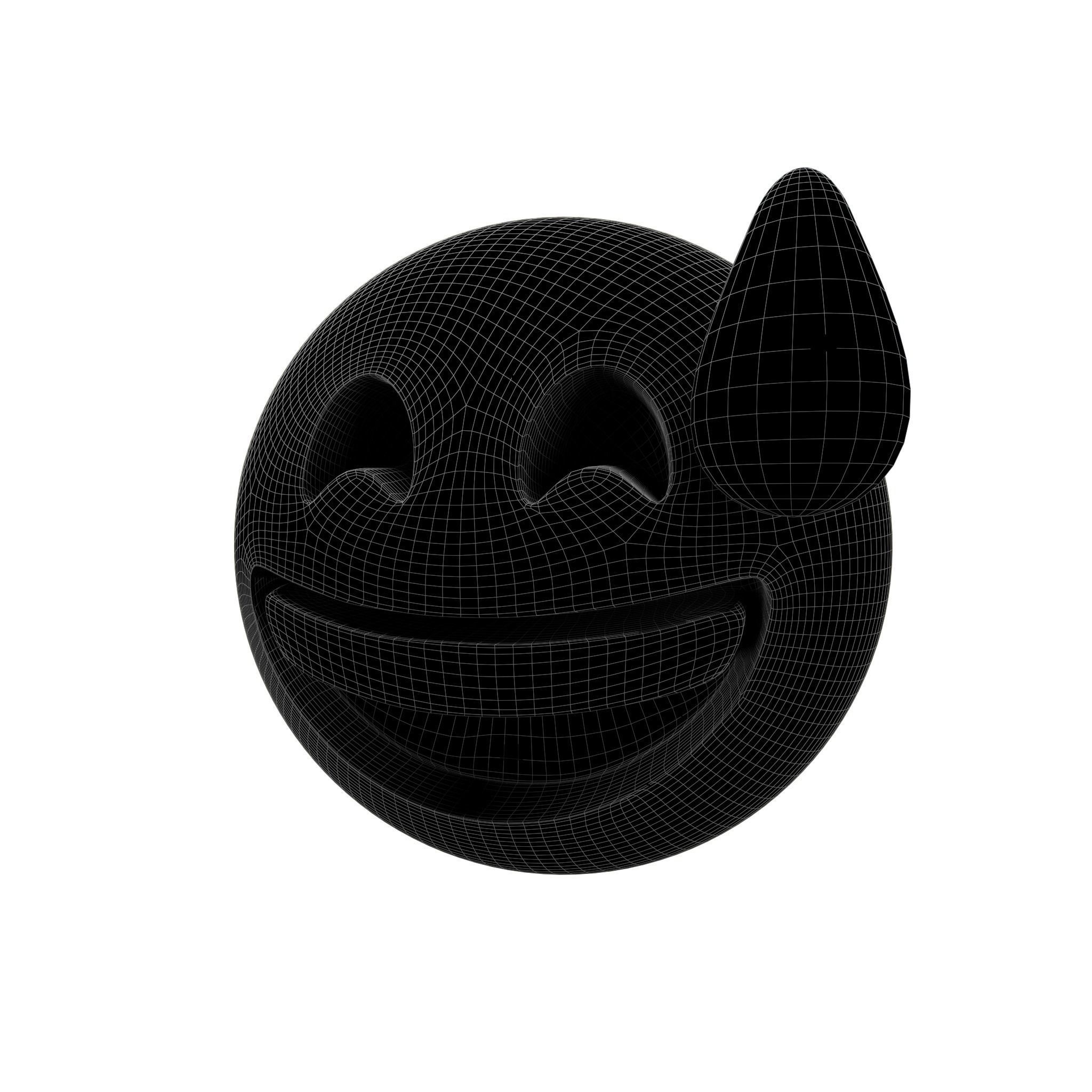 Grinning Face 04 Low-poly 3D model_4