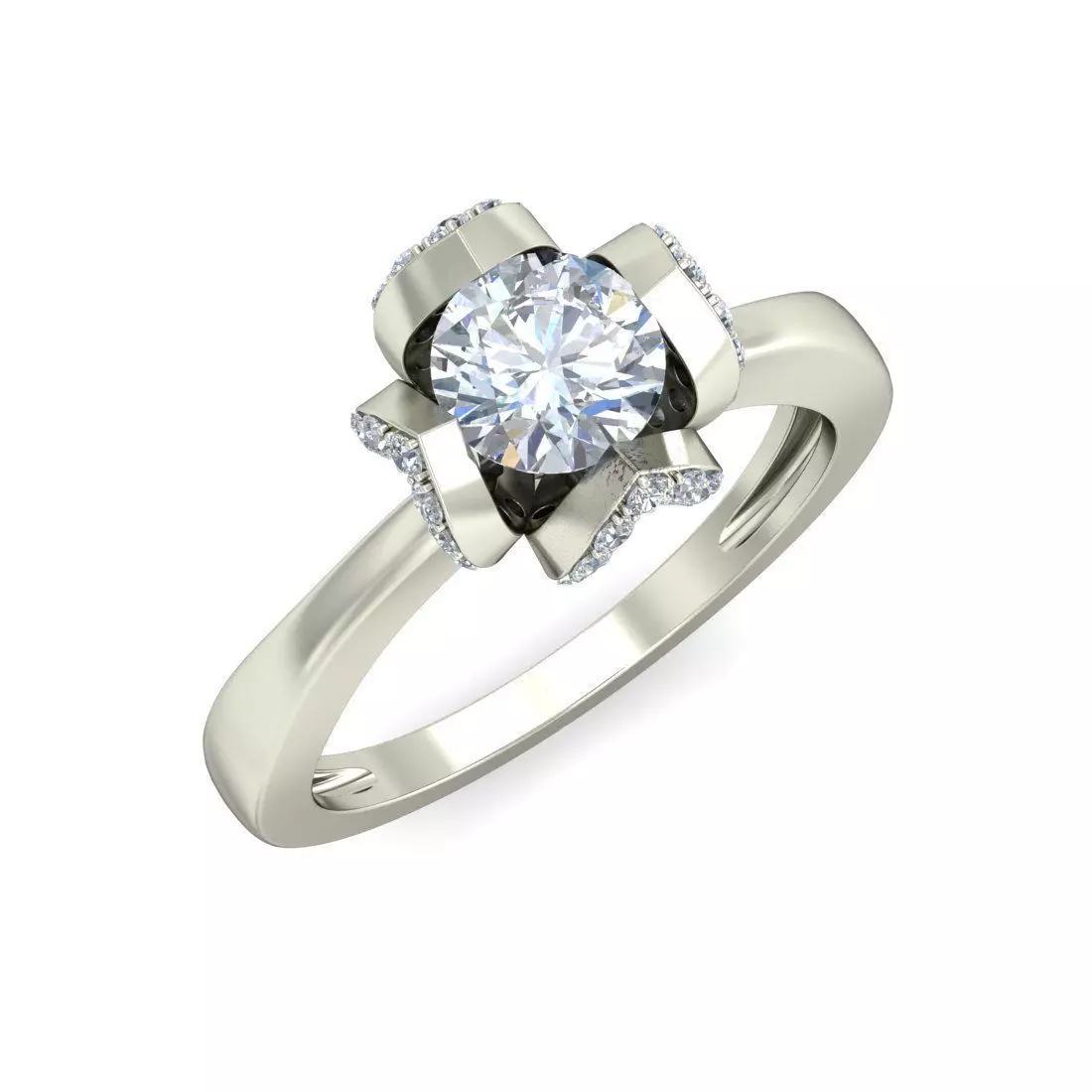 solitaire ring 3dm stl render detail 3D print model_0