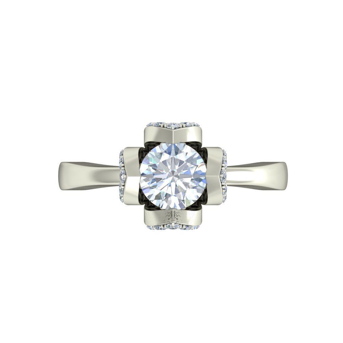 solitaire ring 3dm stl render detail 3D print model_3