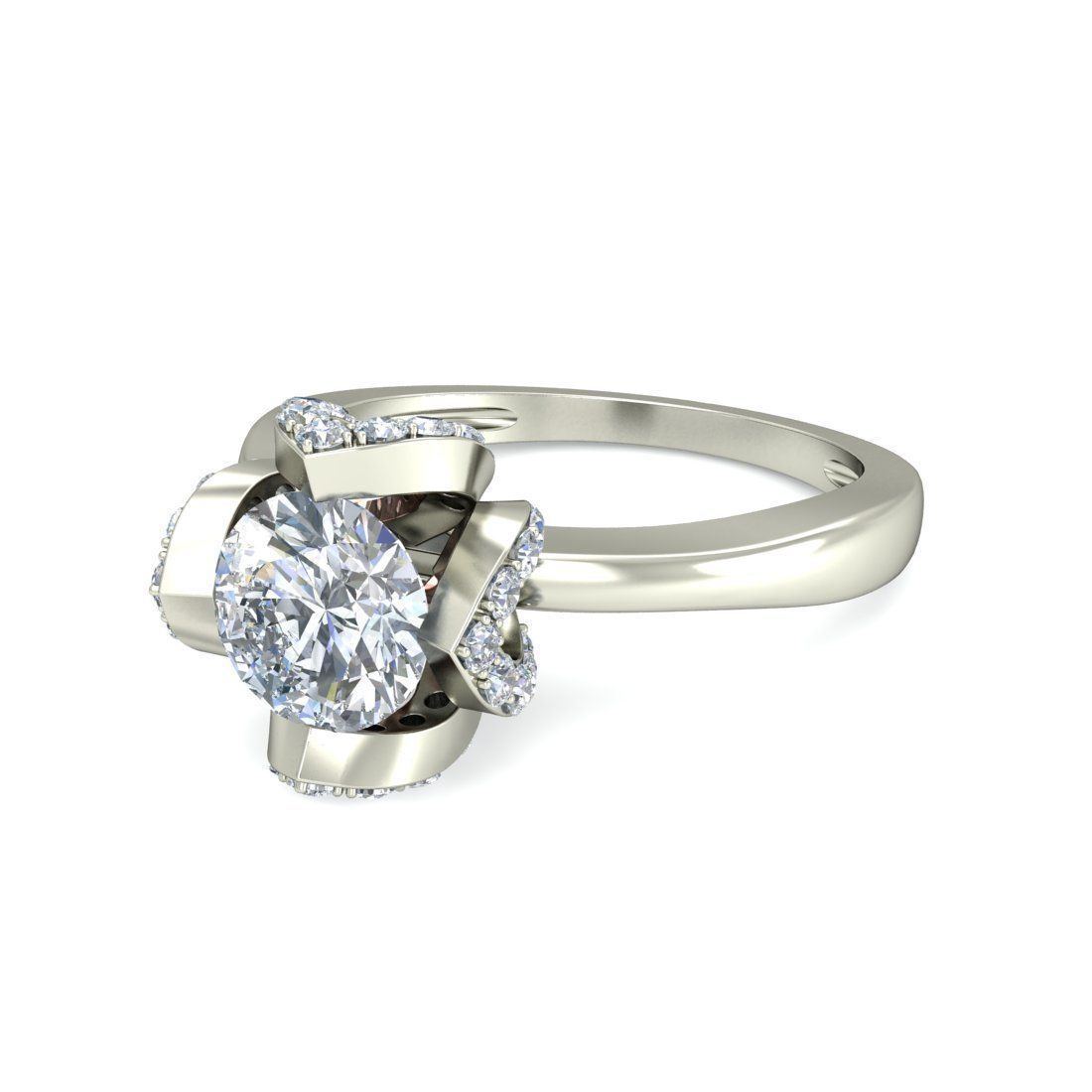 solitaire ring 3dm stl render detail 3D print model_4
