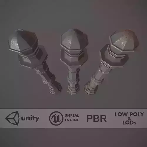 Barrier Bollard Pack 2 v1 Gray Three Texture Options