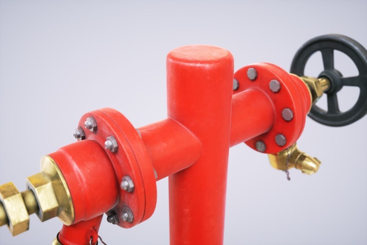 Fire Hydrant Double 3D model_4