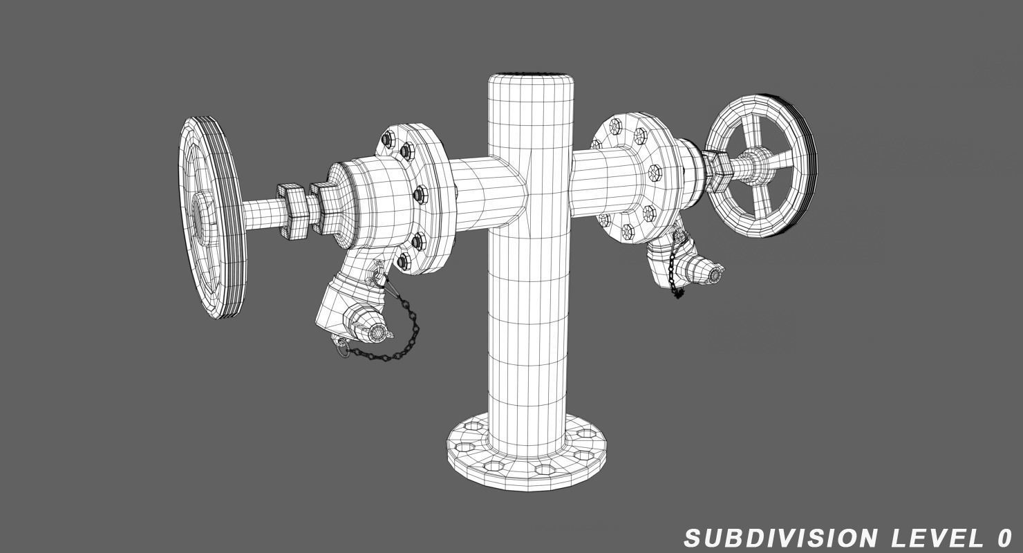 Fire Hydrant Double 3D model_5