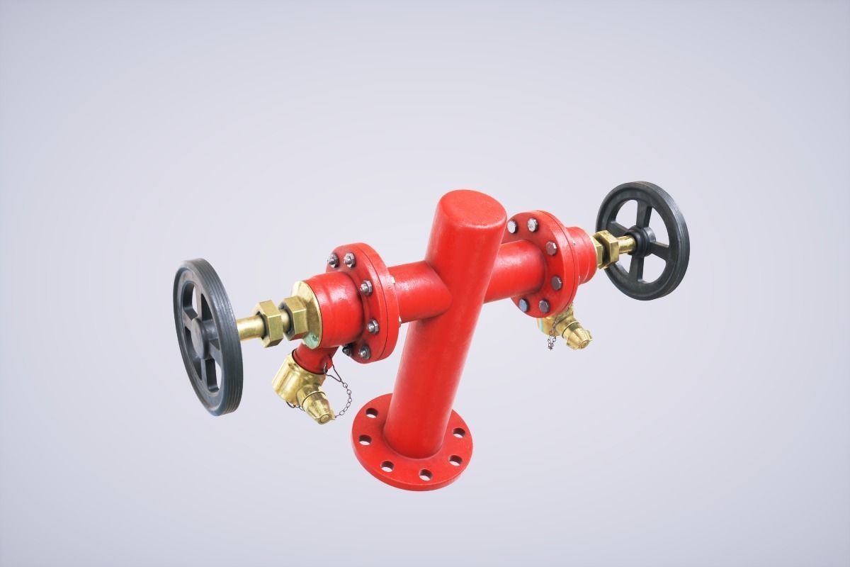 Fire Hydrant Double 3D model_2