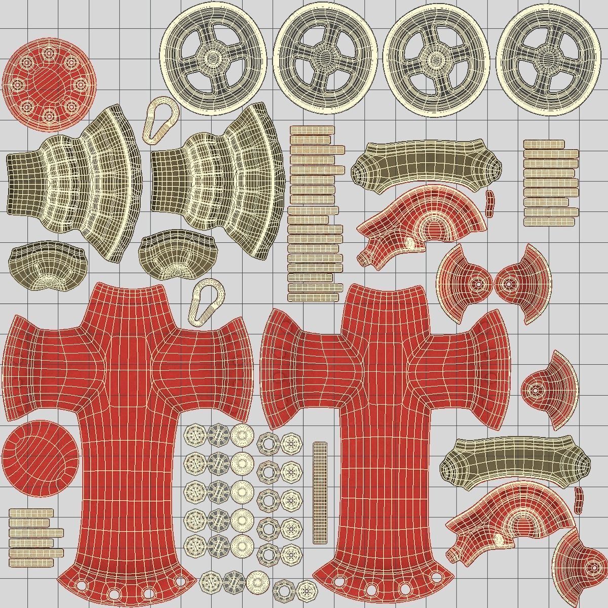 Fire Hydrant Double 3D model_7