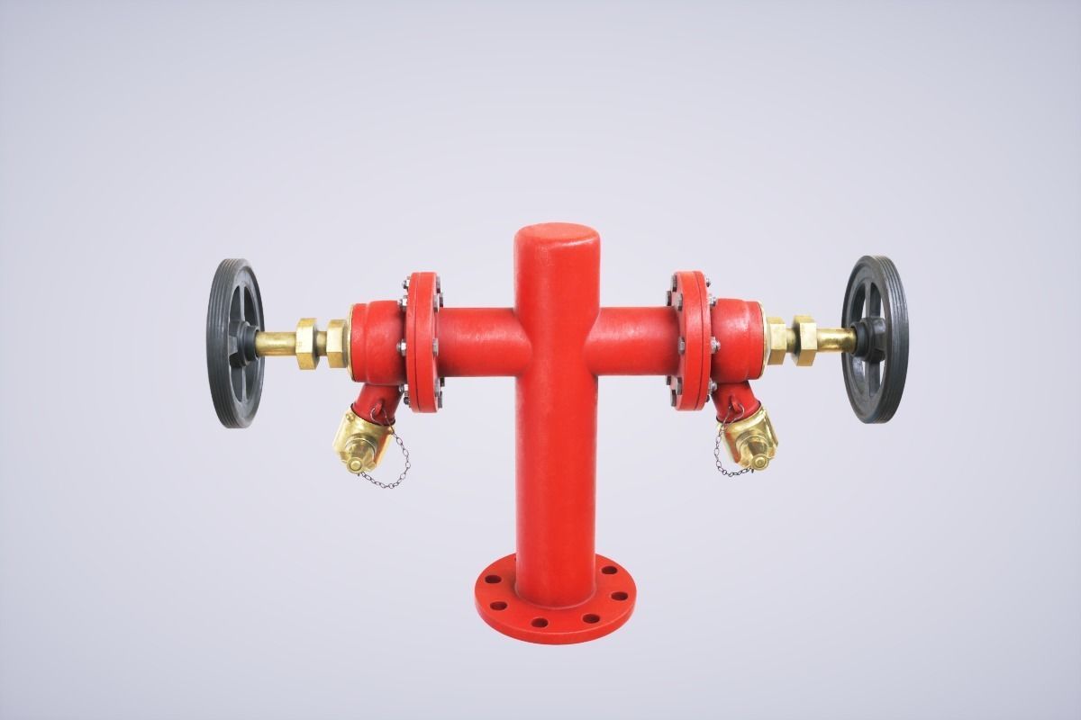 Fire Hydrant Double 3D model_1