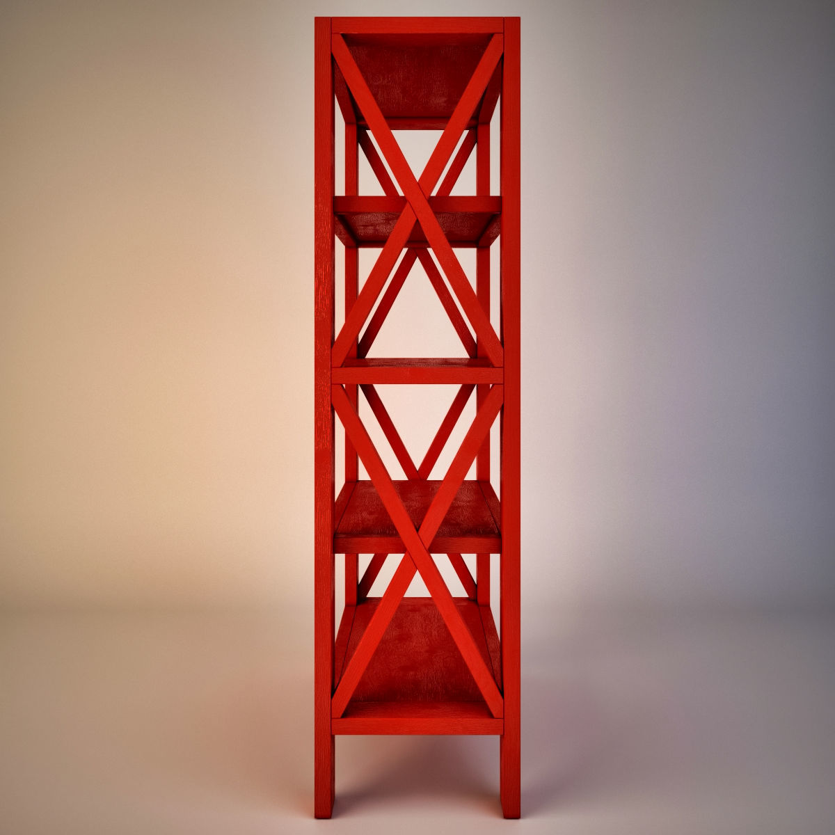3D model Rustic X Tall Bookshelf VR / AR / lowpoly CGTrader