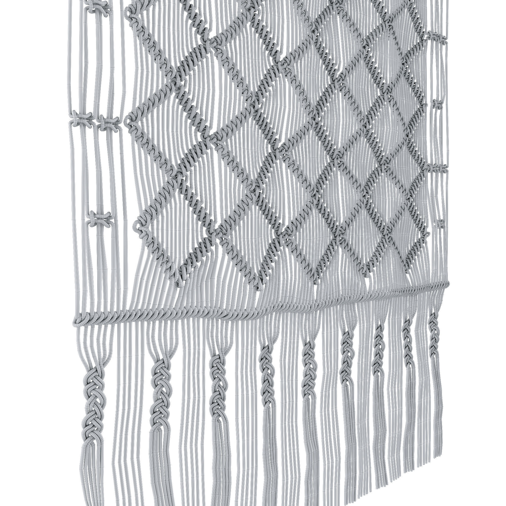 Macrame wall hanging 3D model_5