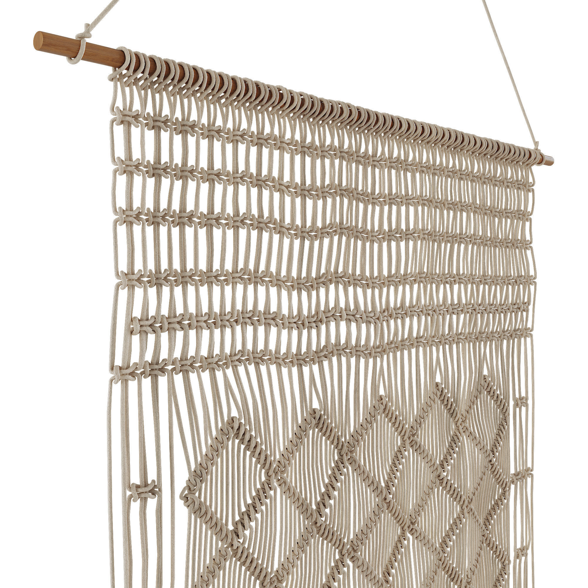 Macrame wall hanging 3D model_2