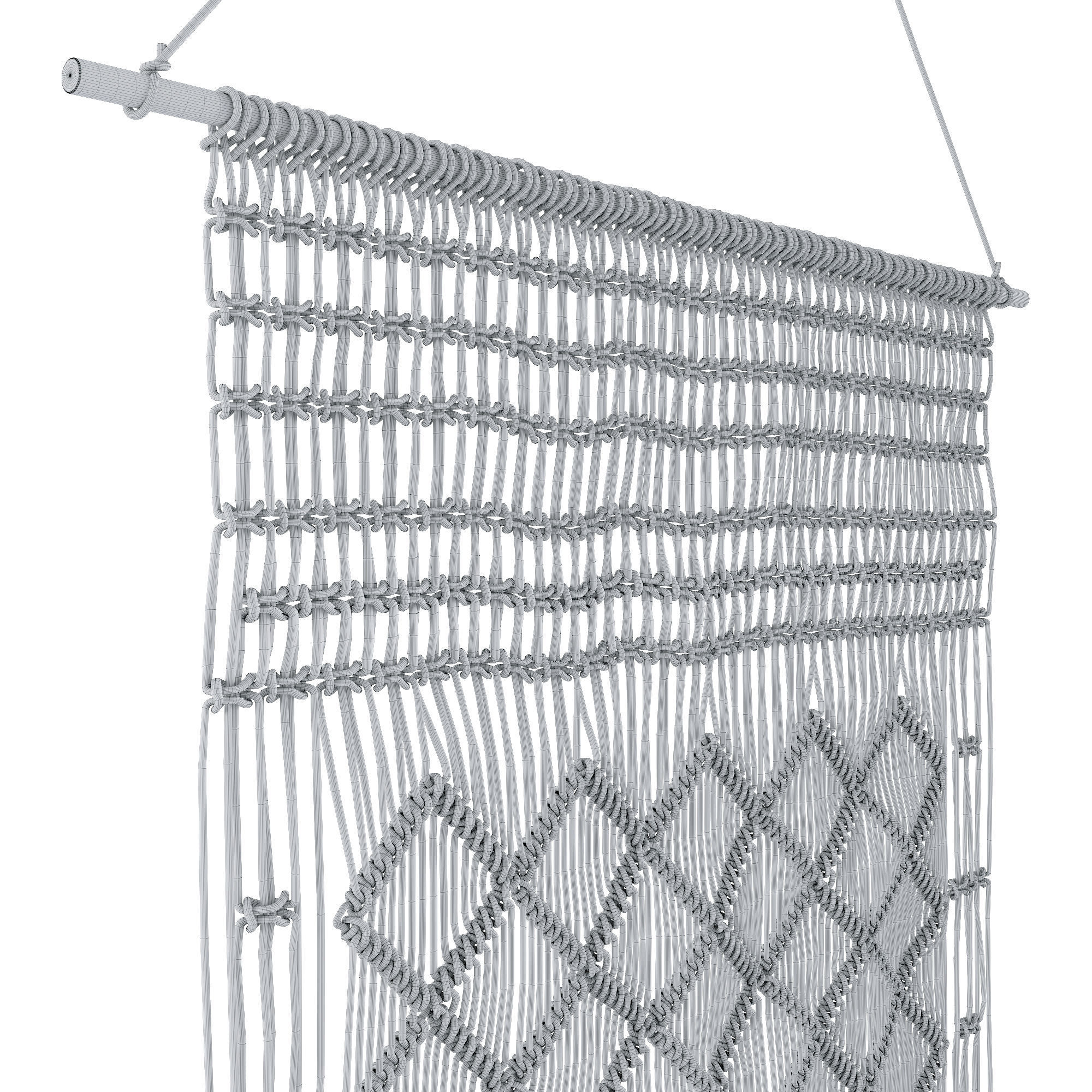 Macrame wall hanging 3D model_4