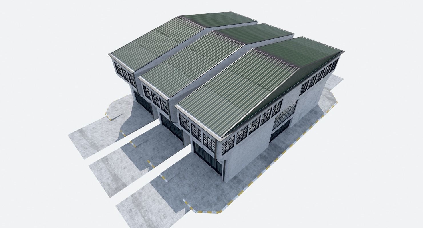 Modular Industrial Building 3D model_1
