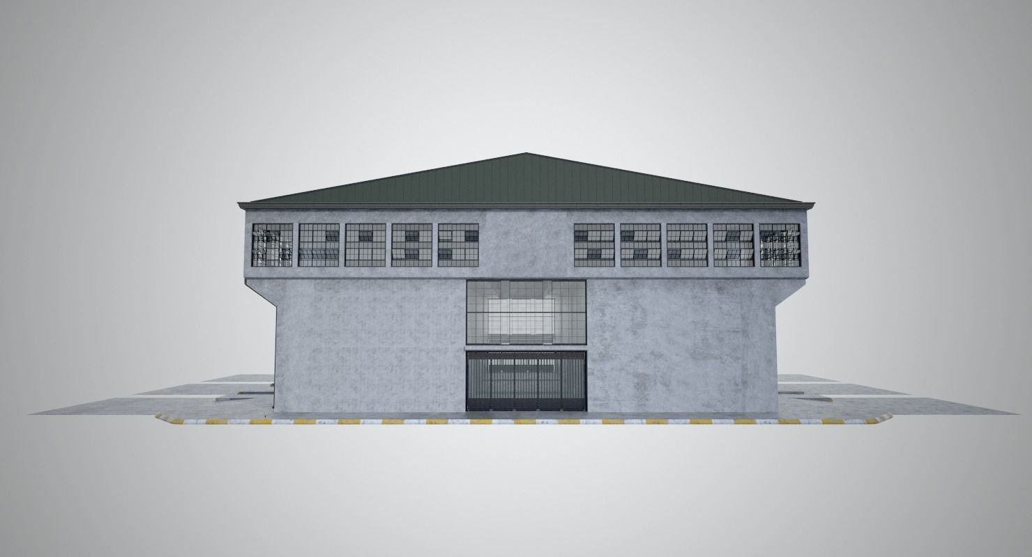Modular Industrial Building 3D model_4