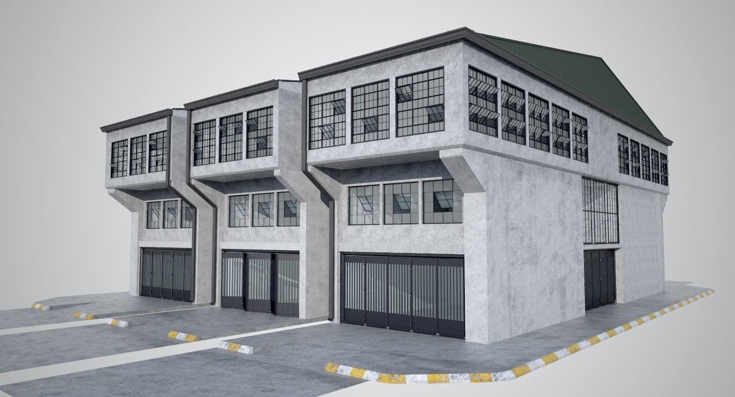 Modular Industrial Building 3D model_6