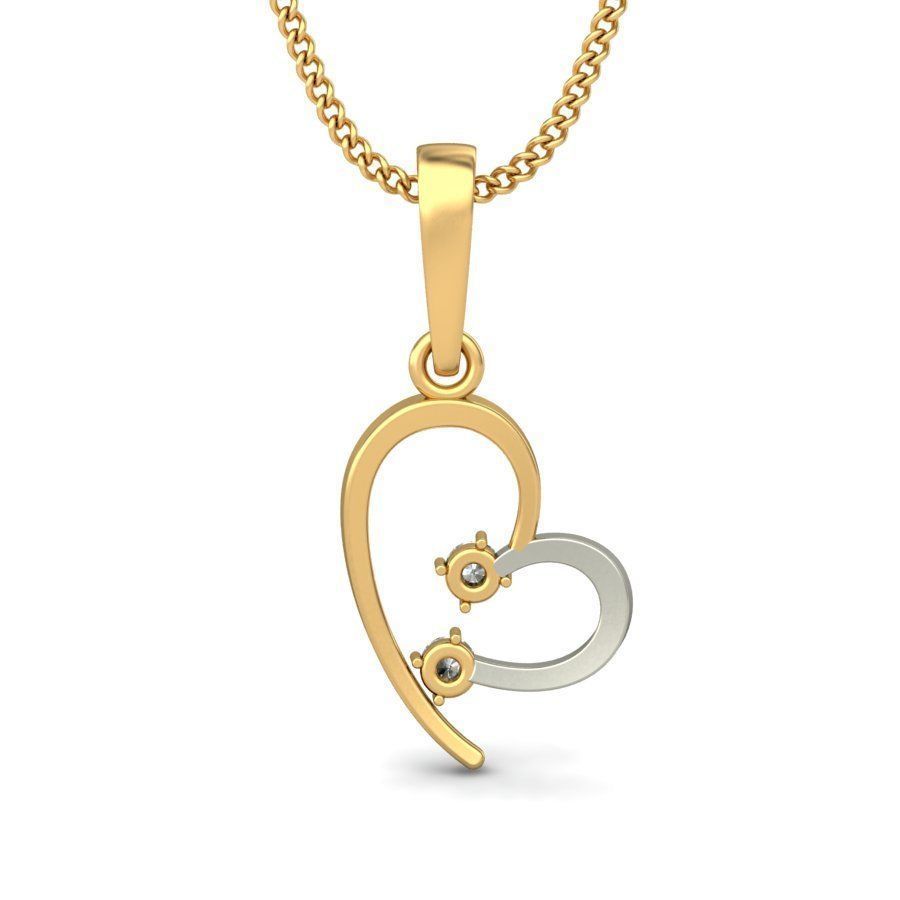 Heart diamond pendant  3dm stl render detail 3D print model_5