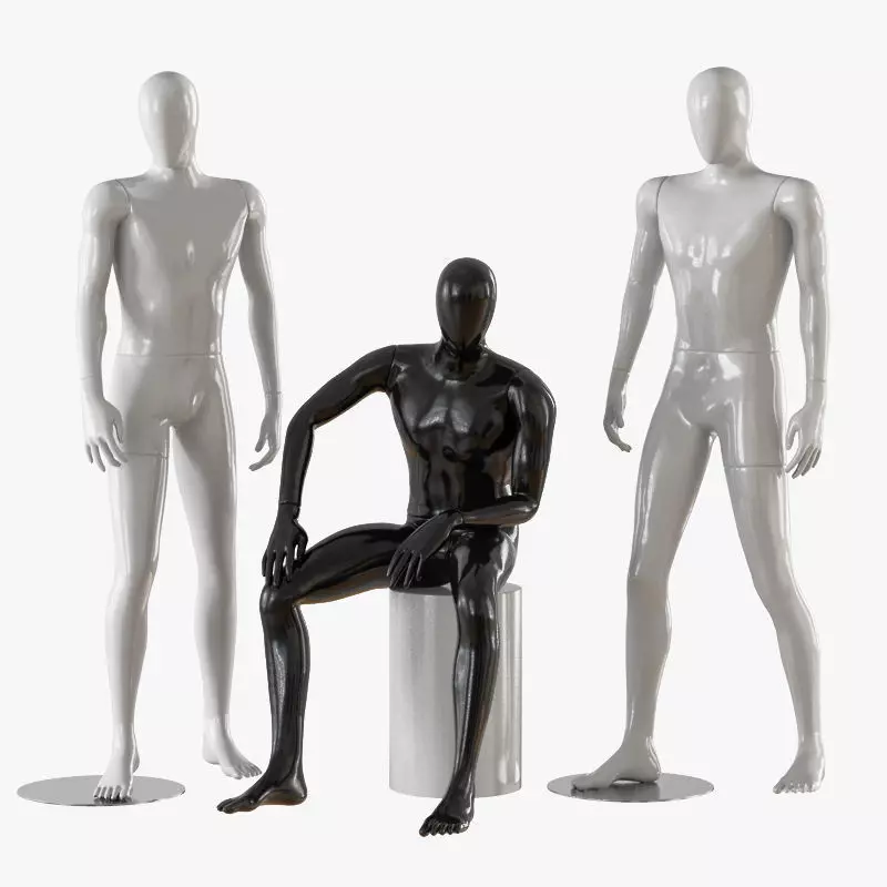 Three male mannequins 21 3D model_0