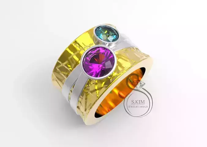 Ring with gems 5mm 6mm