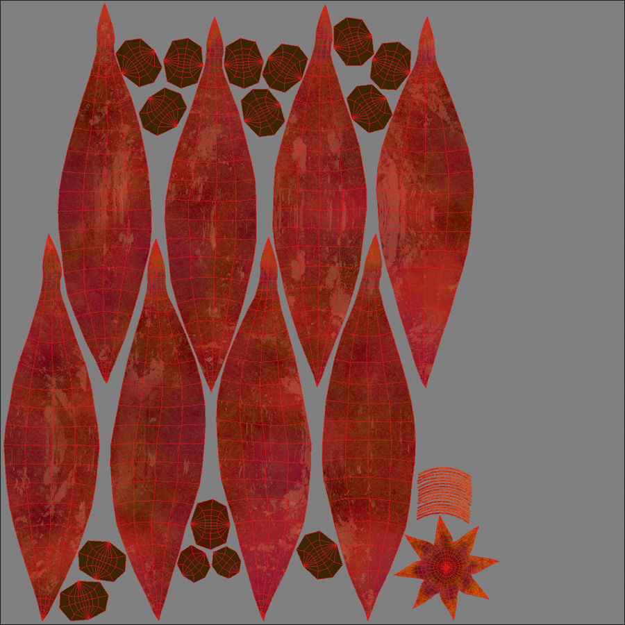 Garnet Low-poly 3D model pomegranate Low-poly 3D model_6