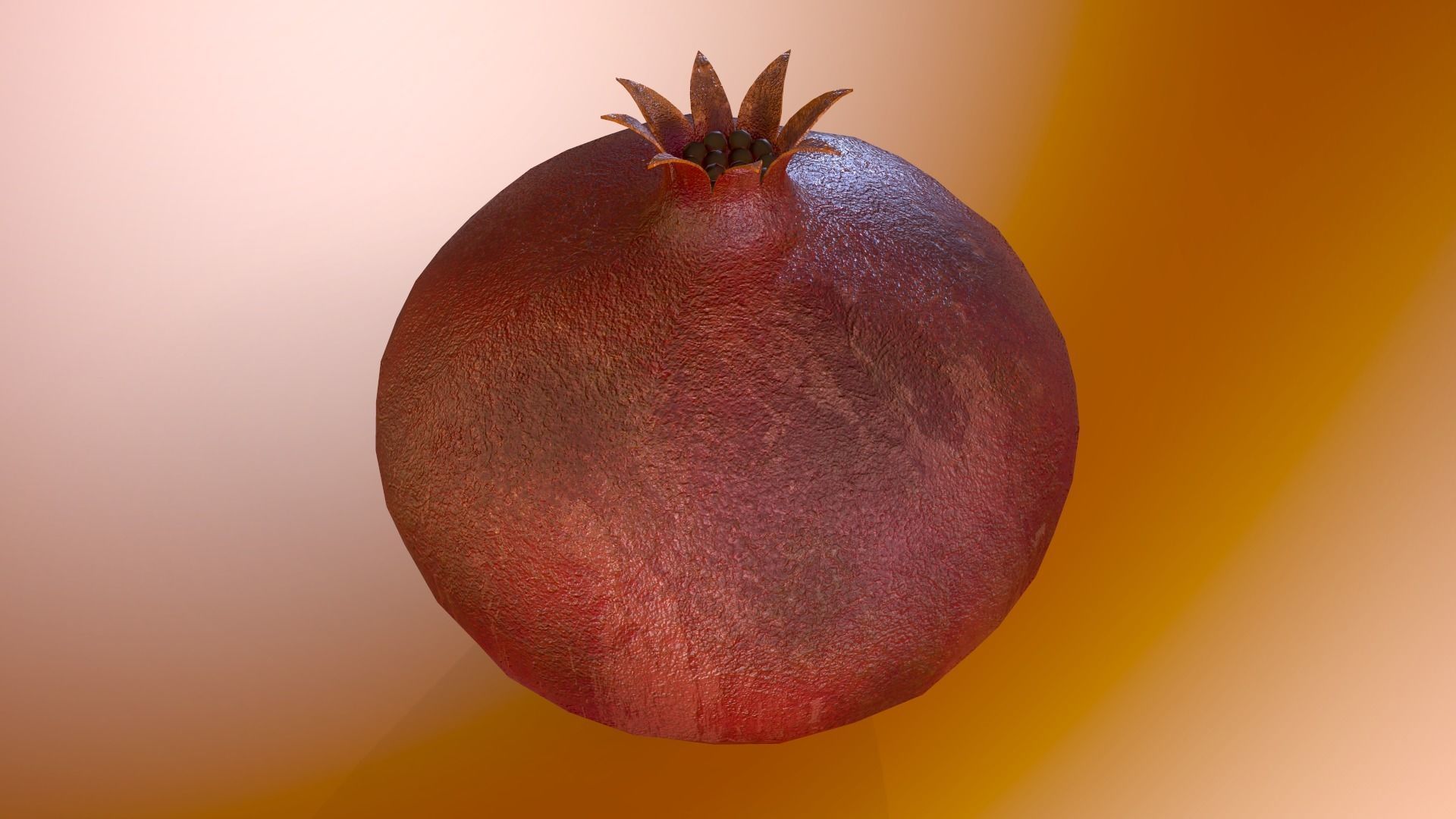 Garnet Low-poly 3D model pomegranate Low-poly 3D model_3
