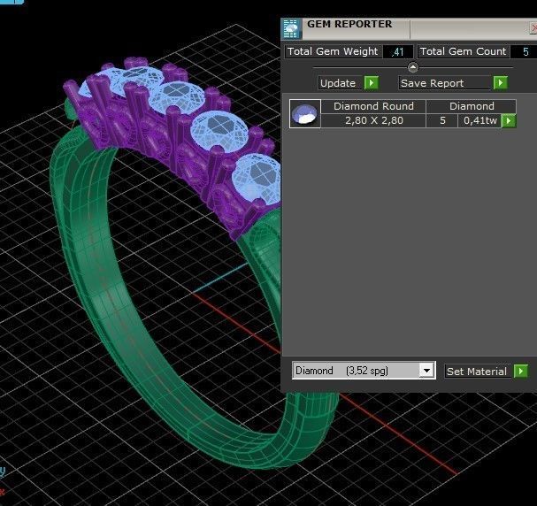Ring with heart heads 3D print model_3
