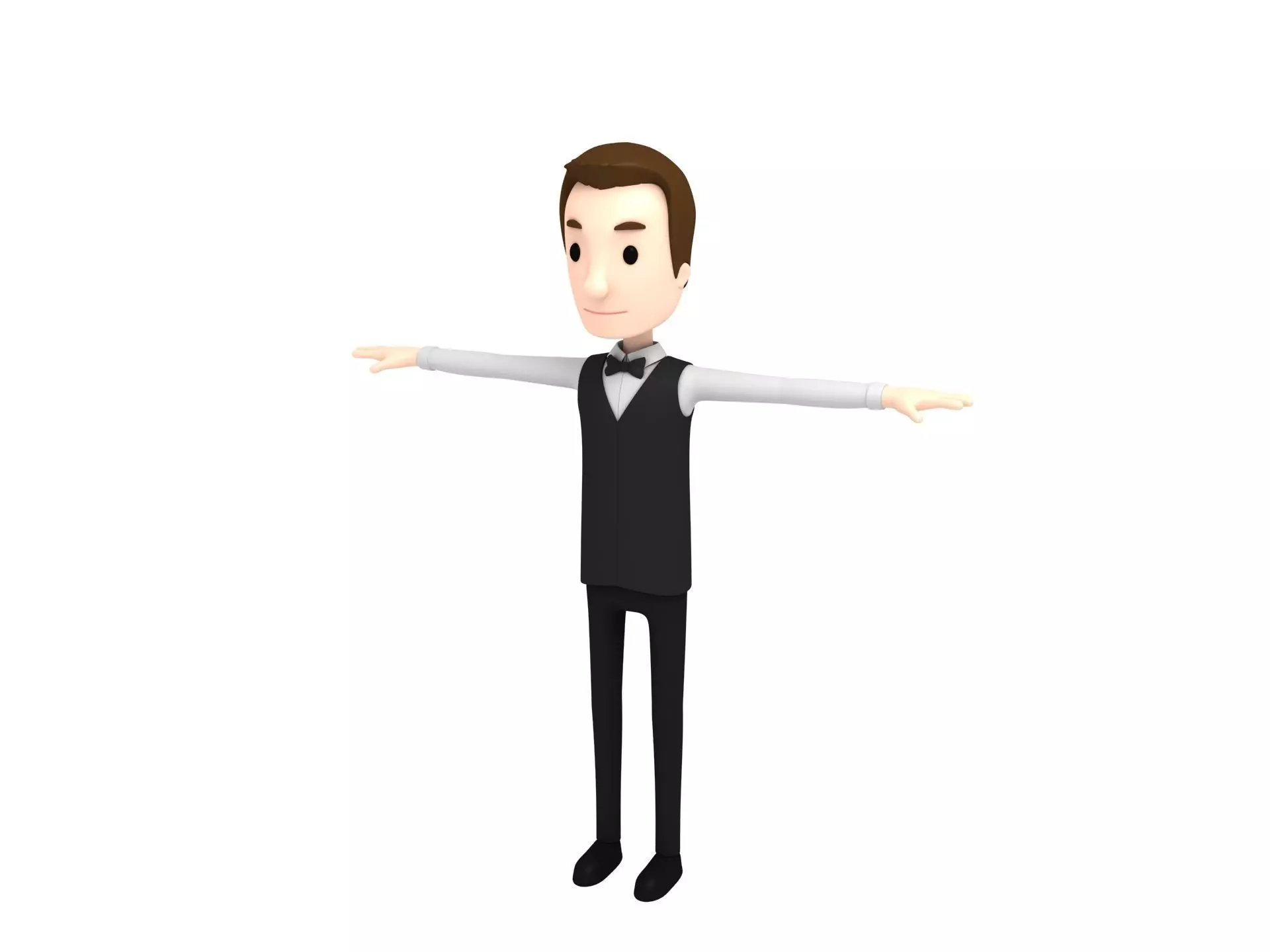 CartoonMan029-Waiter waiter 3D model_0