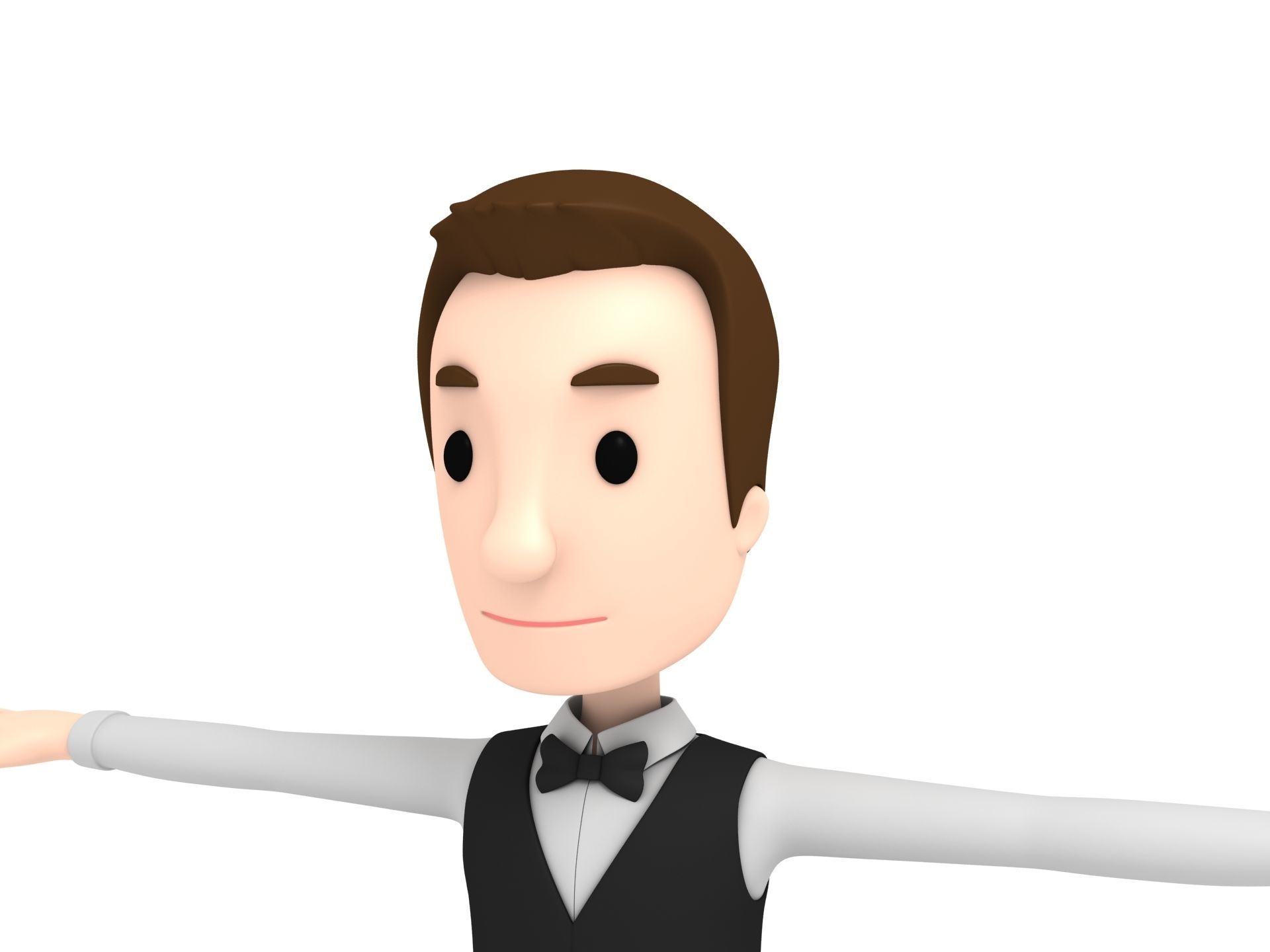 CartoonMan029-Waiter waiter 3D model_4