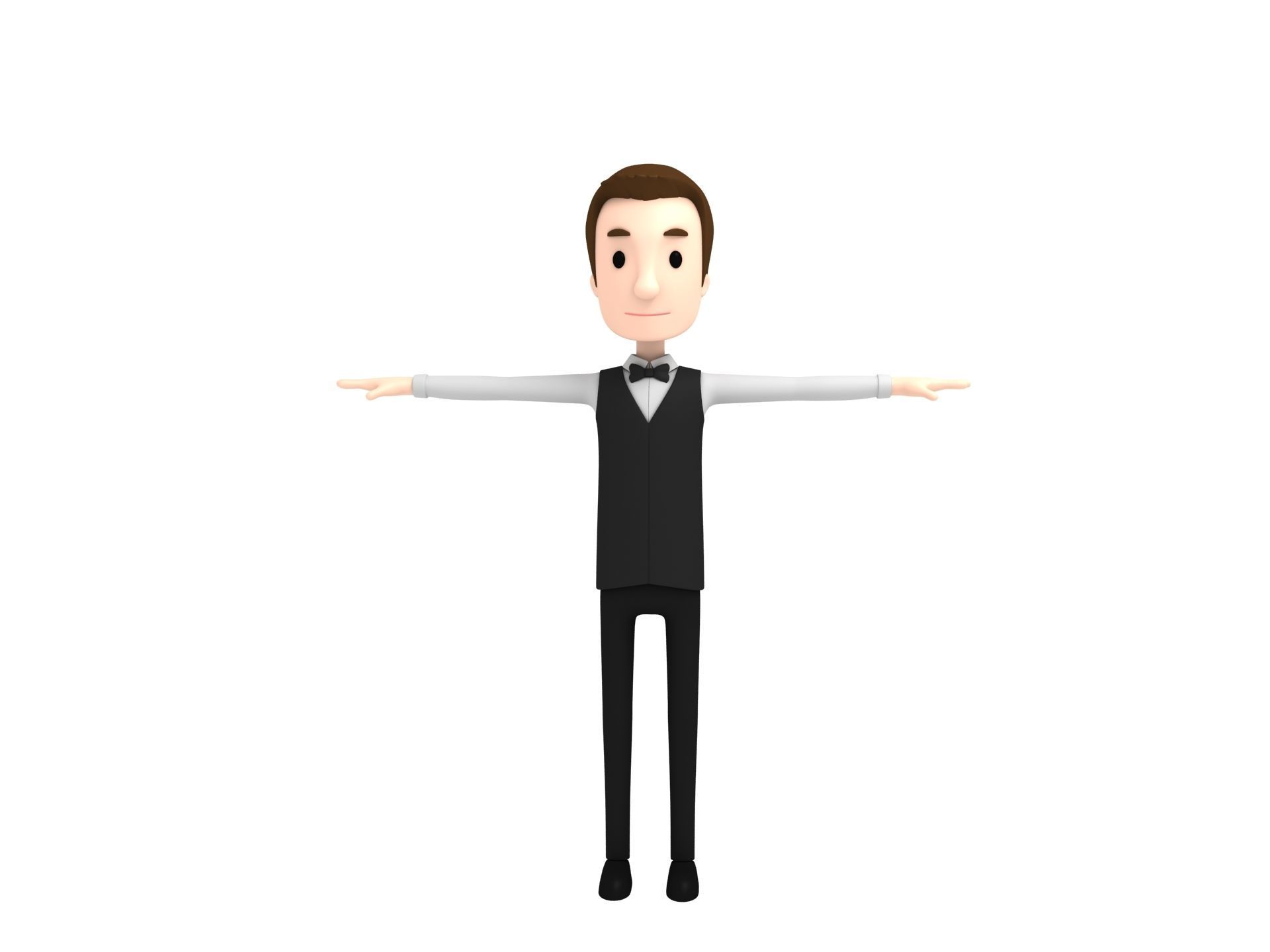 CartoonMan029-Waiter waiter 3D model_1