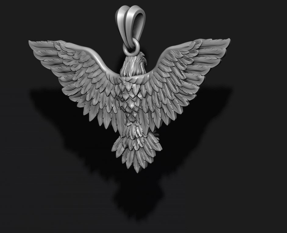 Eagle pendant 3D print model_3