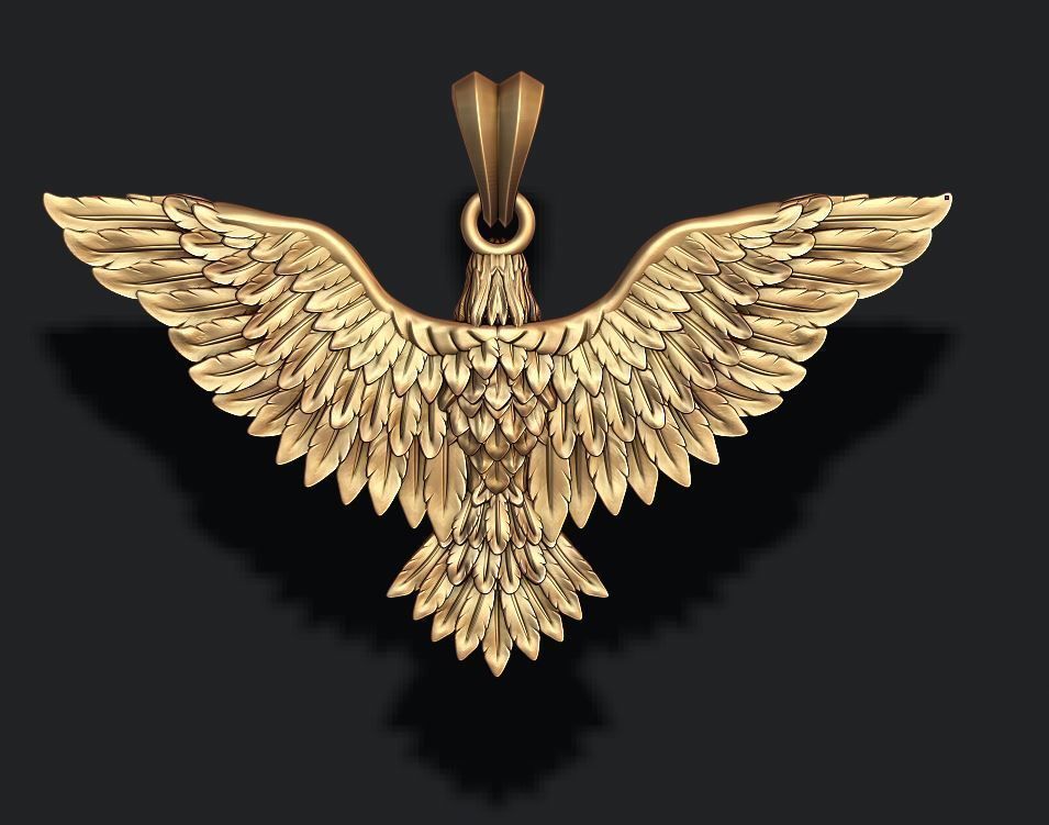 Eagle pendant 3D print model_8
