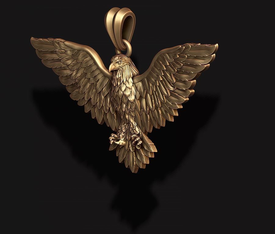 Eagle pendant 3D print model_2