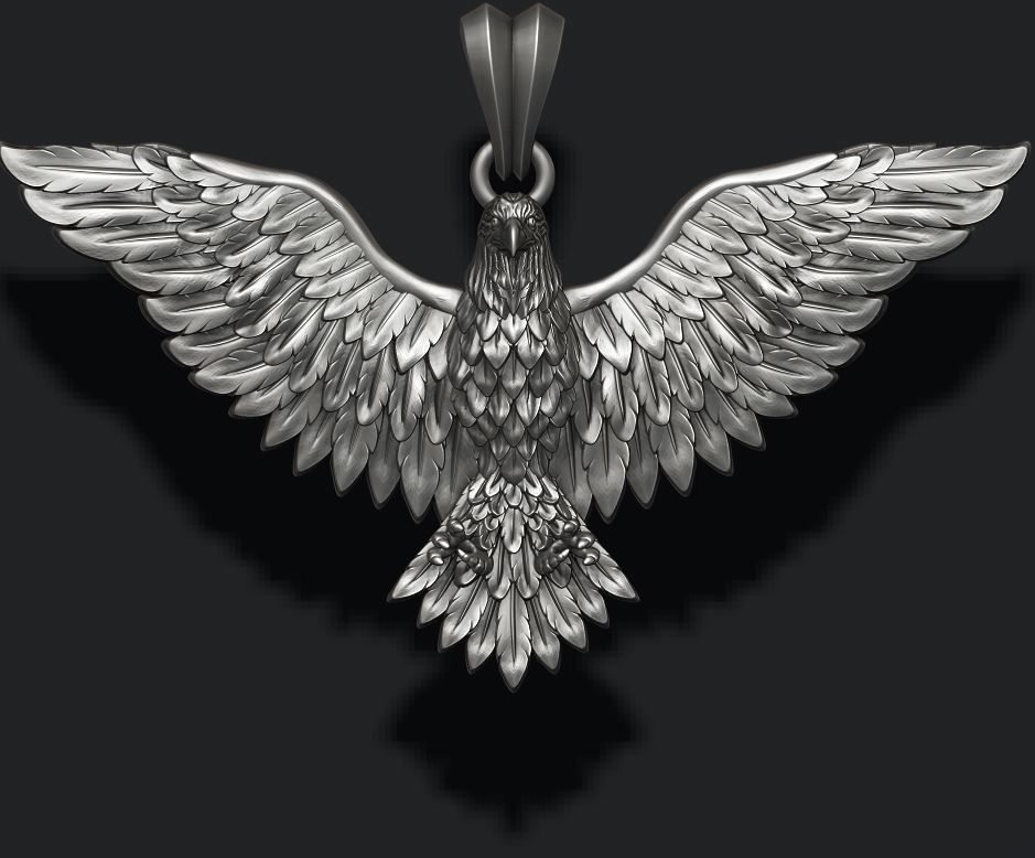 Eagle pendant 3D print model_6