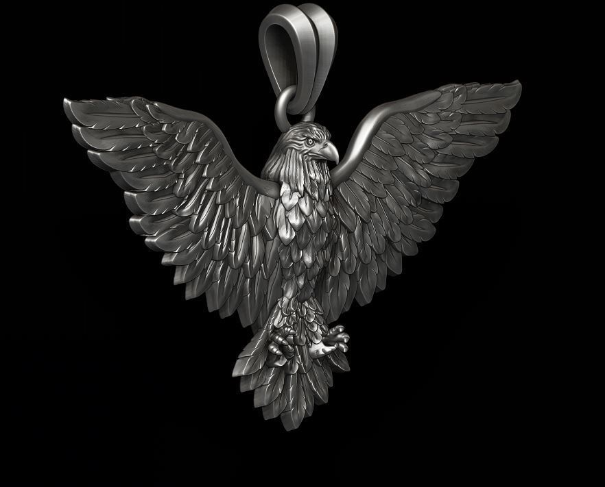 Eagle pendant 3D print model_7