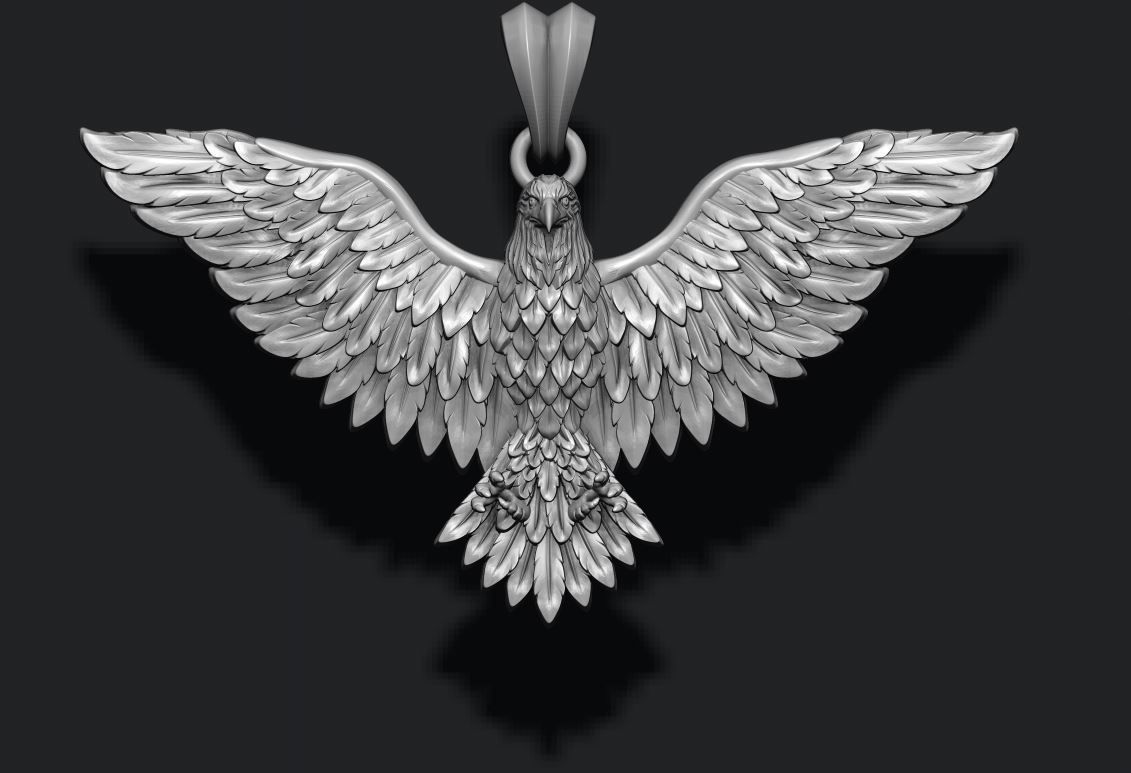 Eagle pendant 3D print model_5