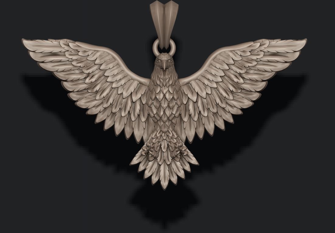 Eagle pendant 3D print model_4