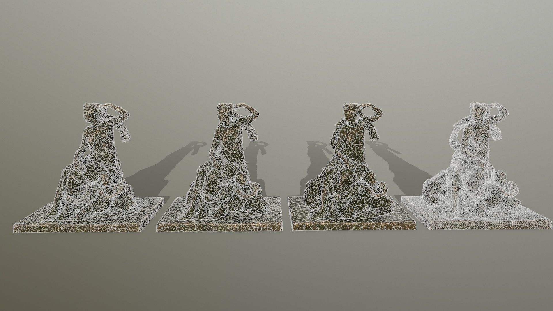 statue 5 of woman holding child Low-poly 3D model_2