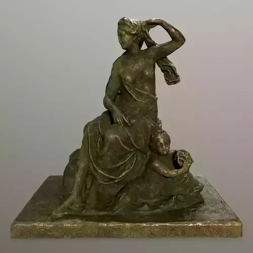 statue 5 of woman holding child Low-poly 3D model