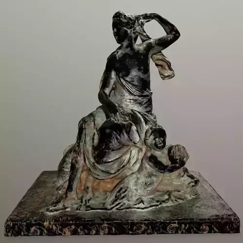 statue 6 bronze of woman holding child