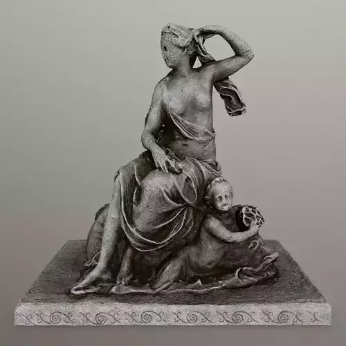 statue 6 of woman holding child