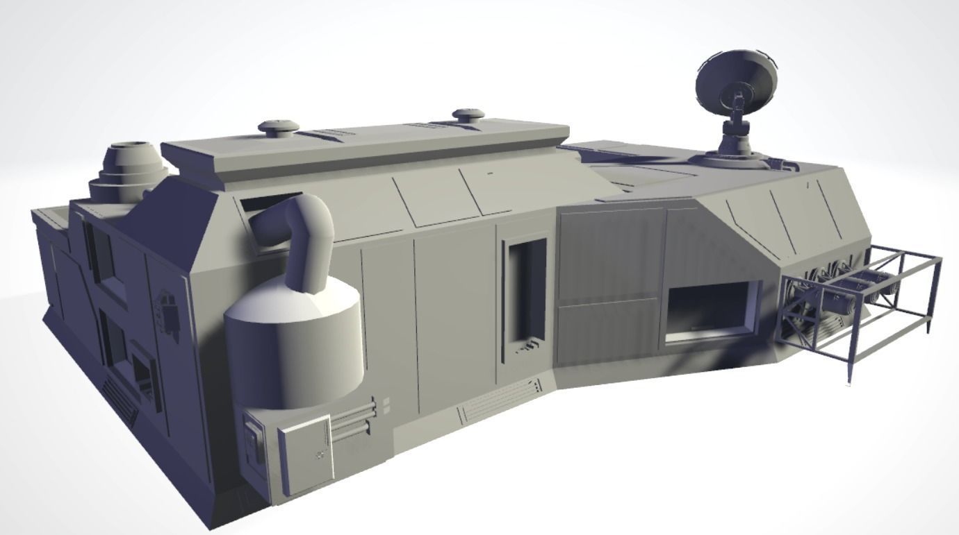 Sci-Fi RPG House - Building - High Details Level 3D model_4