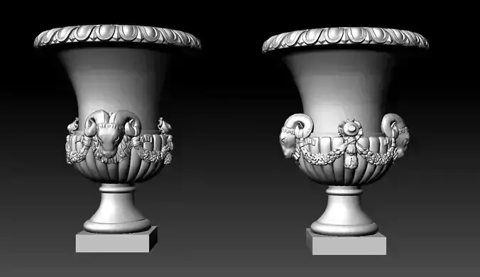 Decorated vase with aries