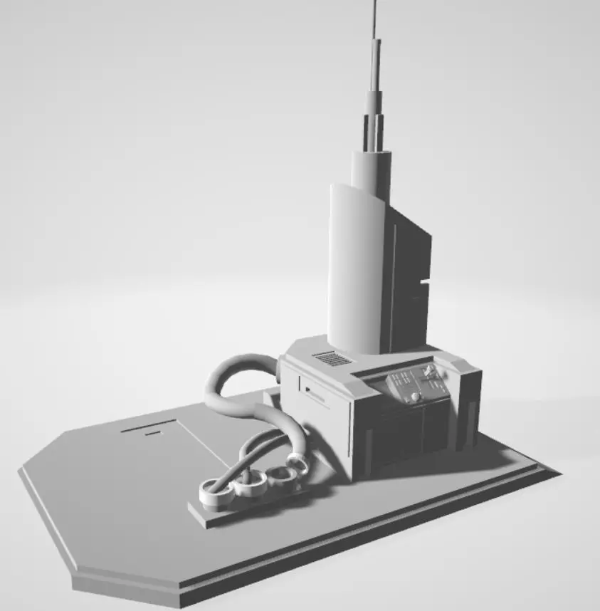 Sci-fi Antenna - Tech Decor Element 3D model