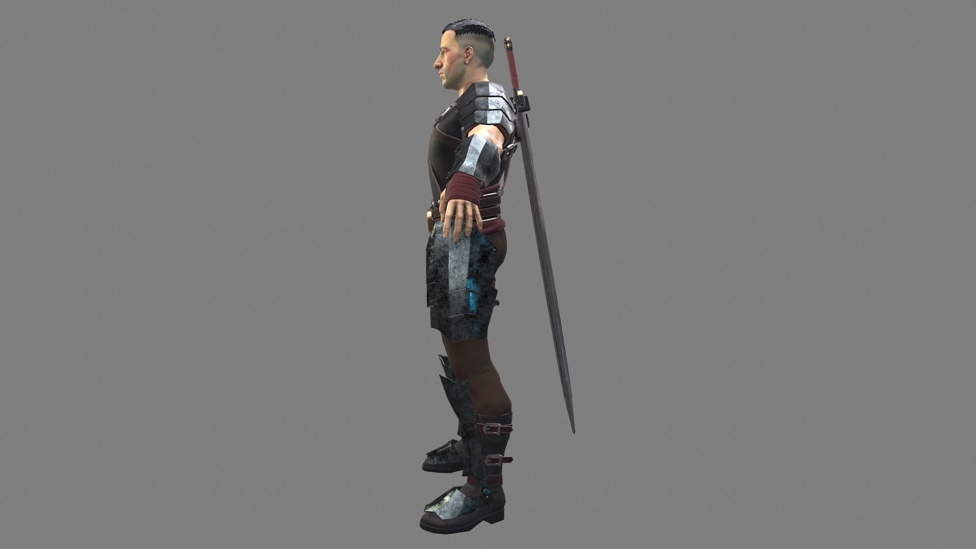Swordsman Character Low-poly 3D model_3