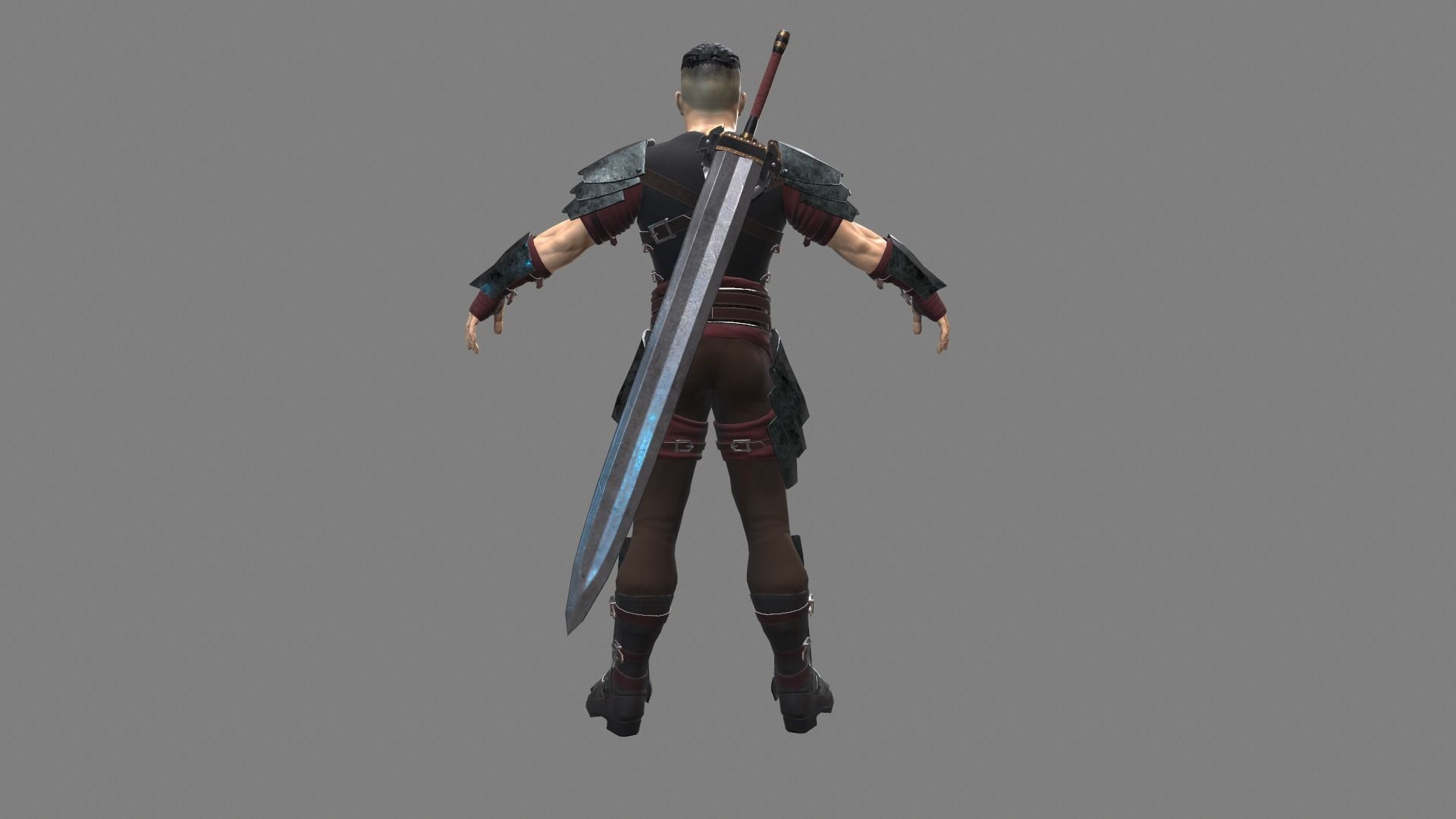 Swordsman Character Low-poly 3D model_2