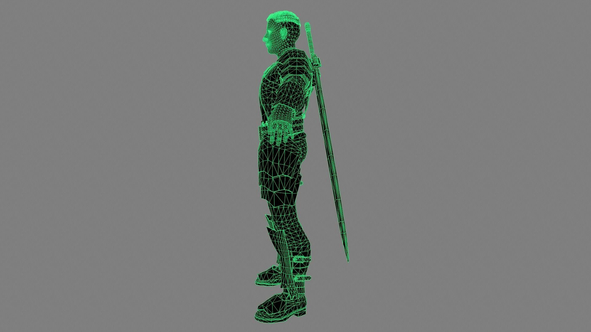 Swordsman Character Low-poly 3D model_6