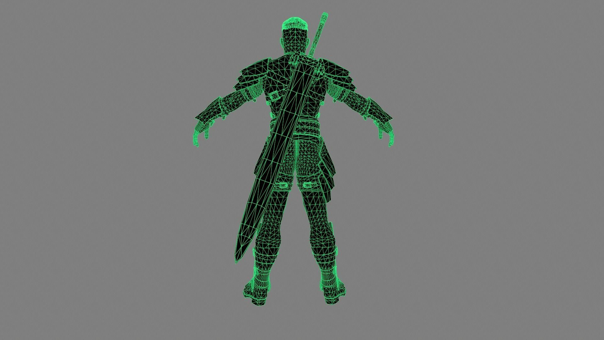 Swordsman Character Low-poly 3D model_4