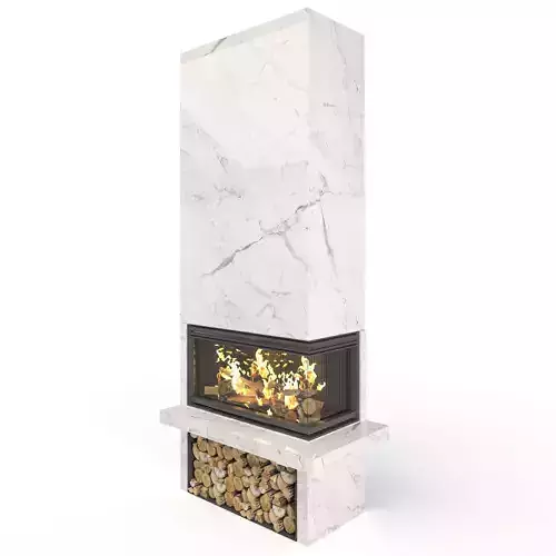 Modern Corner Fireplace