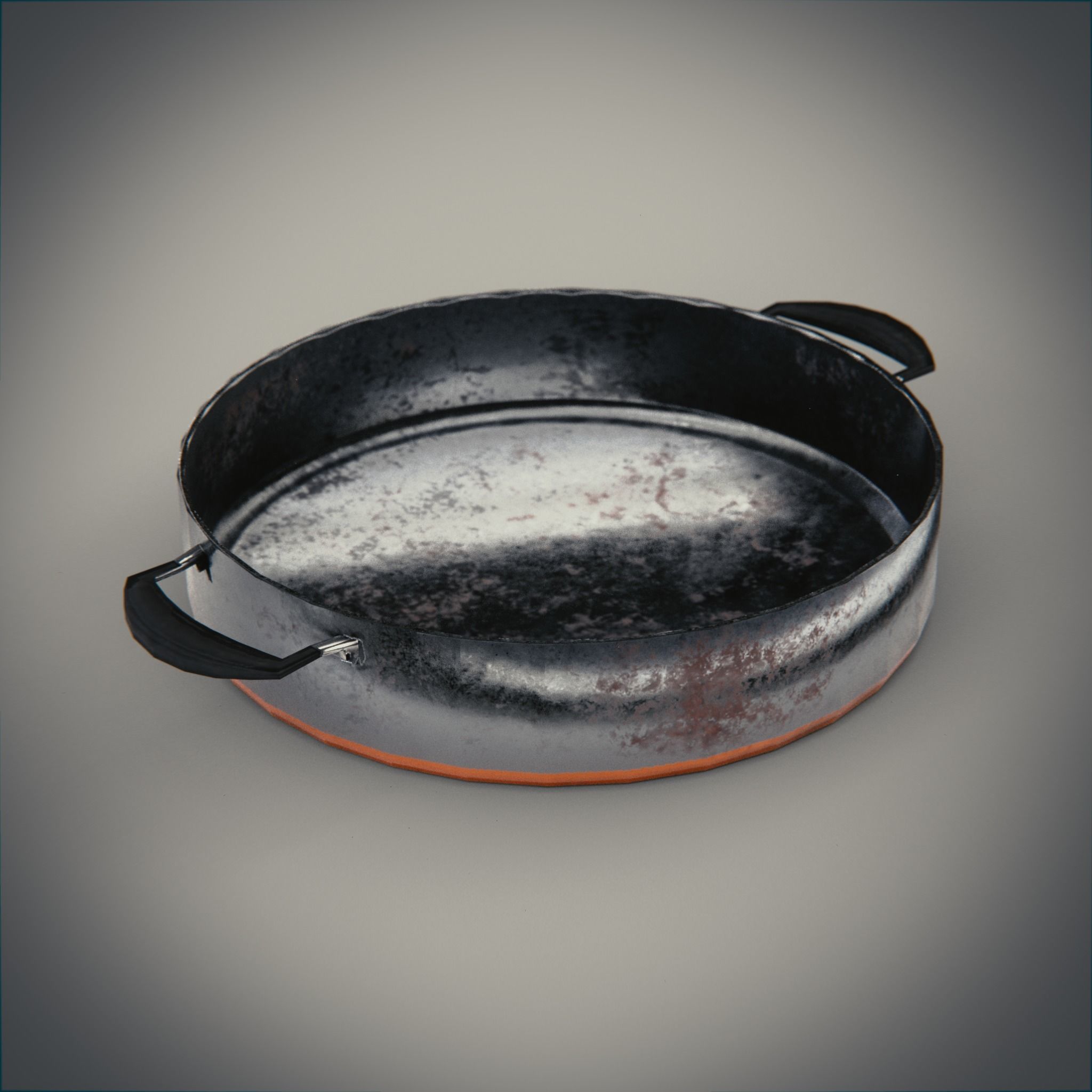 Game Ready Cooking Pot and Pan Set Low-poly 3D model_4