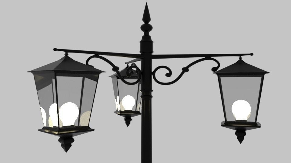 lamp post 3D model_2